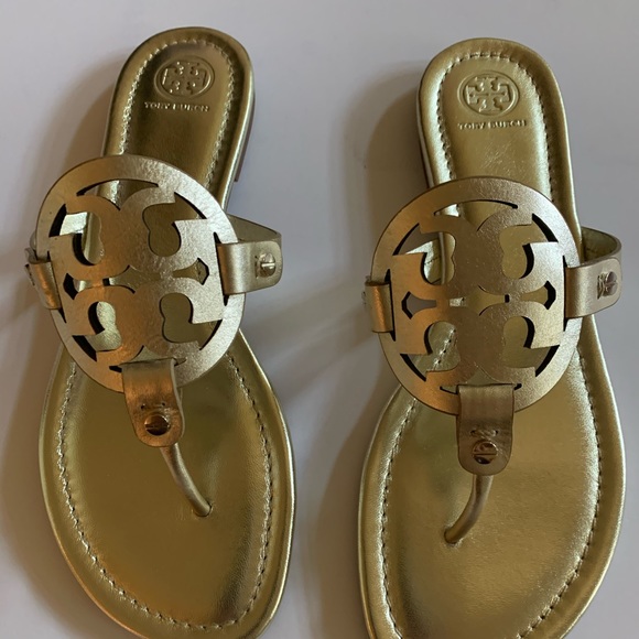 Tory Burch Metallic Gold Miller Flat- 10.5.